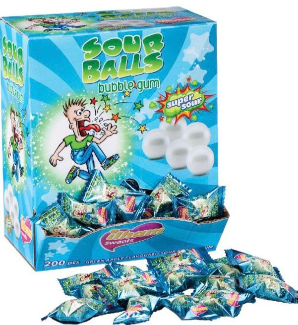 Жевательная резинка "SOURBALL BUBBLE GUM" 3.5 гр/200 шт (Сласти Лэнд)