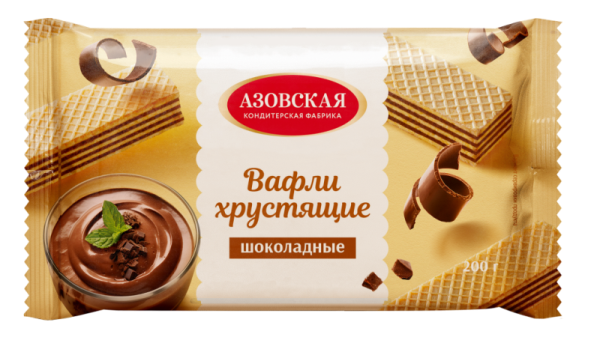 200 гр/18 шт Вафли со вкусом шоколада (АКФ)