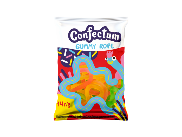 Gummy Rope мармелад со вкусом клубники 14 гр/30 шт  (Confectum)