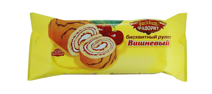 150 гр/12 шт Рулет бисквитный ВИШНЯ  (ВИКТОРИЯ)