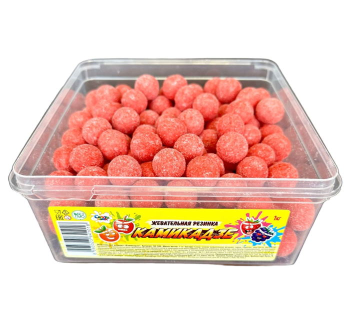 Жевательная резинка "Камикадзе" вкус клубника 1,0 кг (200 шт) (Сласти Лэнд) SD-100