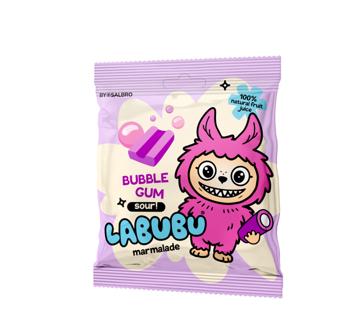 45 гр/40 шт LABUBU Бабл Гам карандаш кислый мармелад (CHI-WA-WA) (Арт. LCP264)(20 мес)