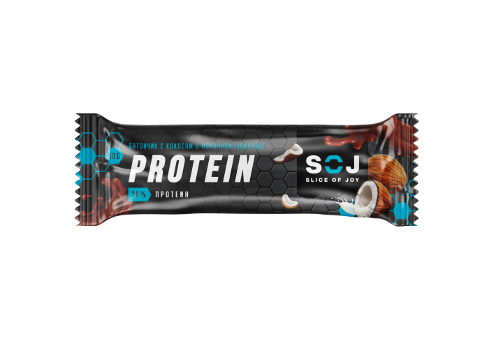 Батончик протеиновый Protein COJ "Кокос" 50 гр/20 шт (2424)