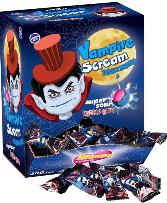 Жевательная резинка "VAMPIRE SCREAM" 3.5 гр/200 шт (Сласти Лэнд)
