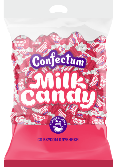 Карамель "Milk Candy" КЛУБНИКА 0,5 кг/6 шт (Confectum)