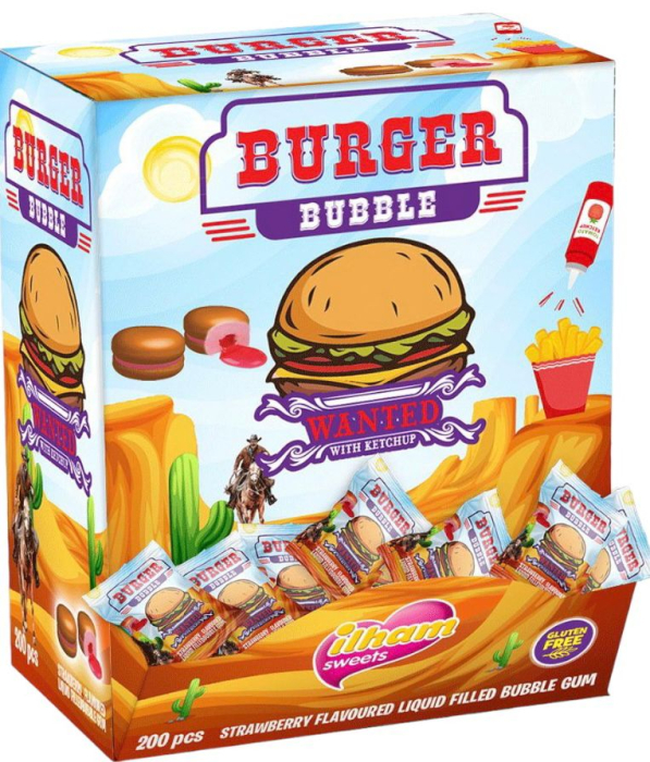 Жевательная резинка "BURGER BUBBLE" 4.6 гр/200 шт (Сласти Лэнд)
