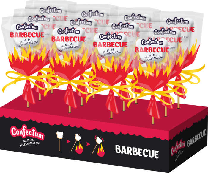 Шоубокс Marshmallow Pops BARBECUE 0,132 кг (12шт/11 гр) (Confectum)