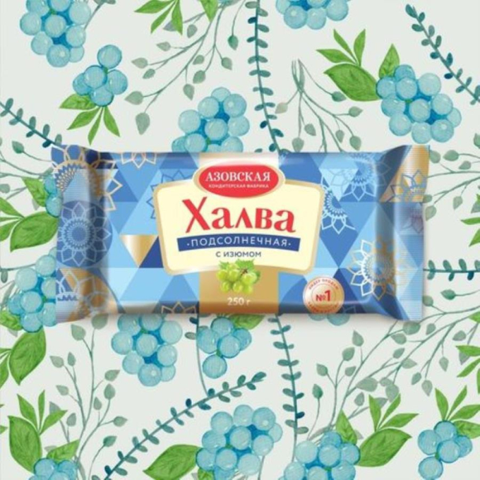 250 гр/18 шт Халва подсолнечная с изюмом (АКФ)