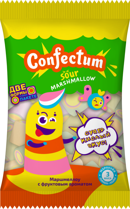 Sour cuberoll маракуйя-лайм, лимон 90 гр/26 шт (Confectum )
